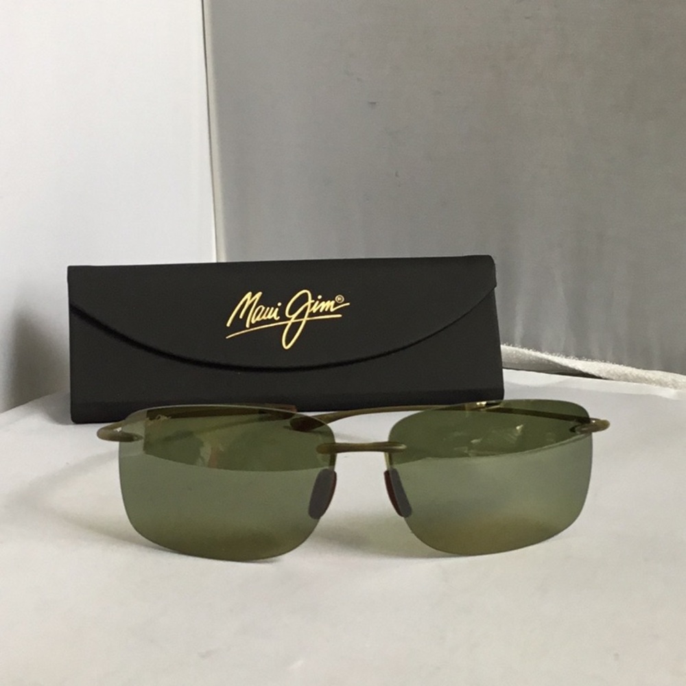 Maui Jim Square-Frame Nylon rimless Sunglasses - Olive - Picture 1 of 5